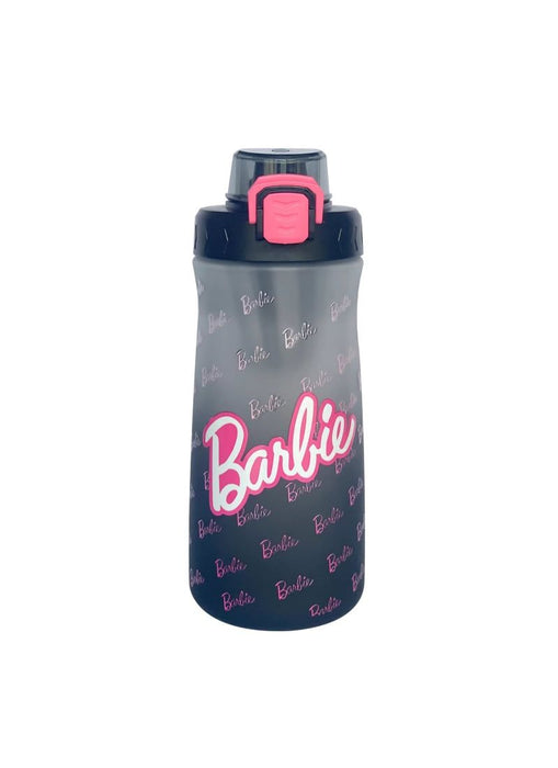 Miniso Barbie Collection Plastic Bottle with One-Touch Flip Top Lid Black