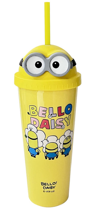 Miniso Daisy Minions Collection Plastic Bottle with Straw (640mL)-Yellow