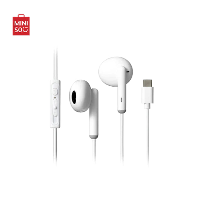 MINISO Type C Half in Ear Earphones Model W10103 White MSR Online