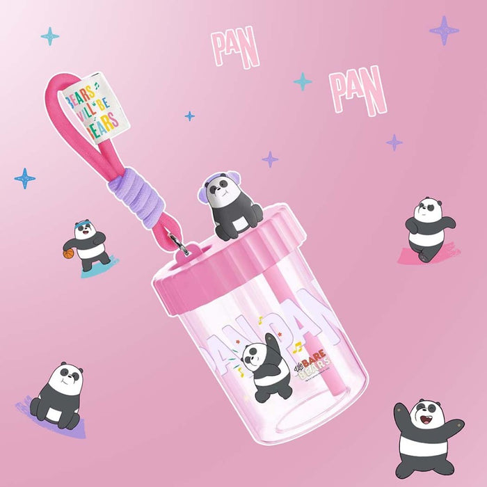 Miniso We Bare Bears Seaside Music Festival Plastic Bottle with Strap (520mL)(Panda)